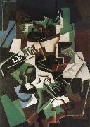 Fruit dish pipo and newspaper Juan Gris